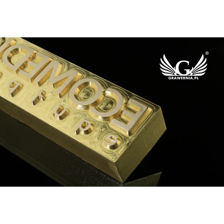 Hot stamp for hot and cold logo embossing - die dimensions: 105x25mm - CNC