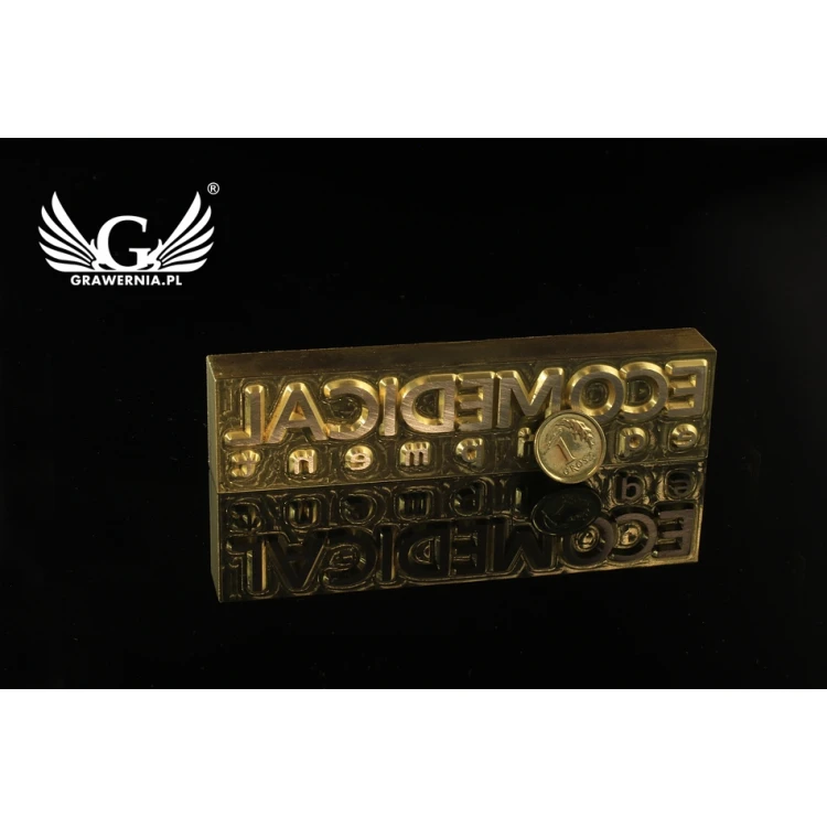 Hot stamp for hot and cold logo embossing - die dimensions: 105x25mm - CNC