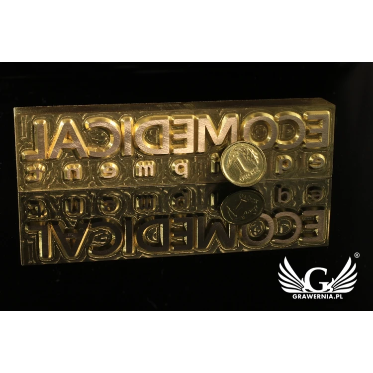 Hot stamp for hot and cold logo embossing - die dimensions: 105x25mm - CNC