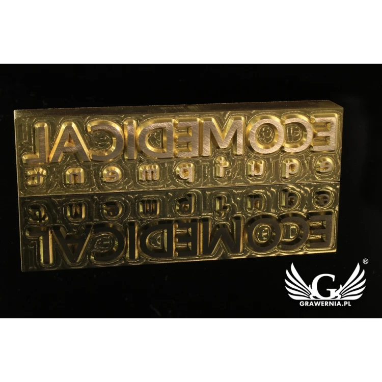 Hot stamp for hot and cold logo embossing - die dimensions: 105x25mm - CNC