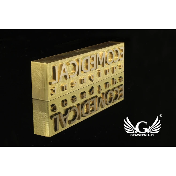 Hot stamp for hot and cold logo embossing - die dimensions: 105x25mm - CNC