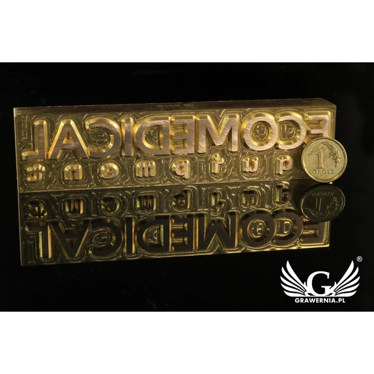Hot stamp for hot and cold logo embossing - die dimensions: 105x25mm - CNC