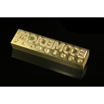 Hot stamp for hot and cold logo embossing - die dimensions: 105x25mm - CNC