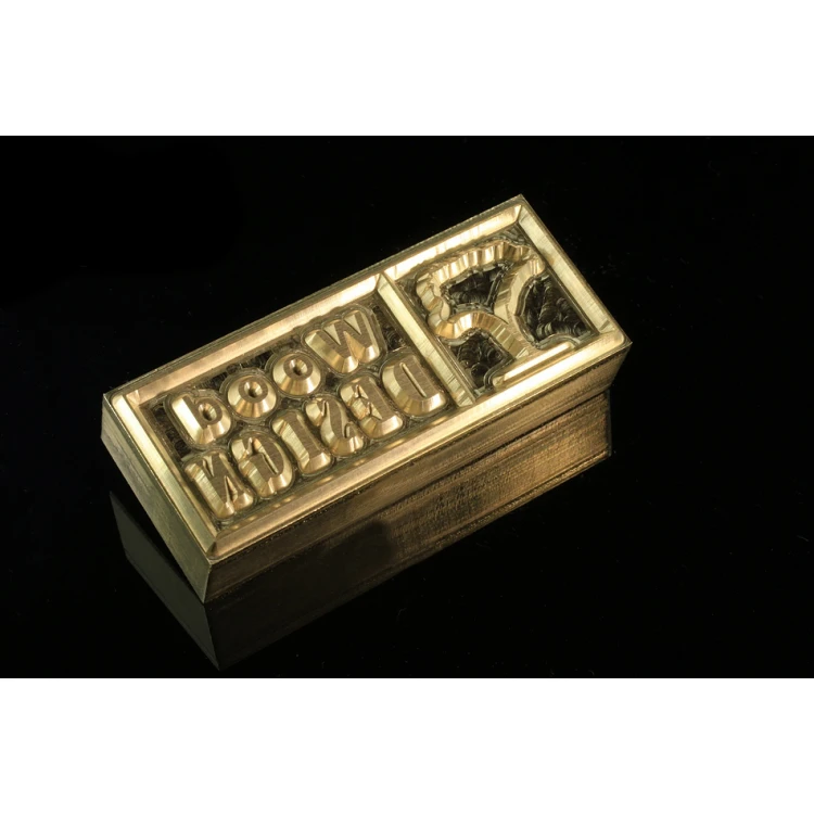 Hot stamp for hot and cold logo embossing - die dimensions: 60x22.3mm - CNC', which is in the category 'Industry and Company / Metal Dies and Stamps'. Do not translate the category.