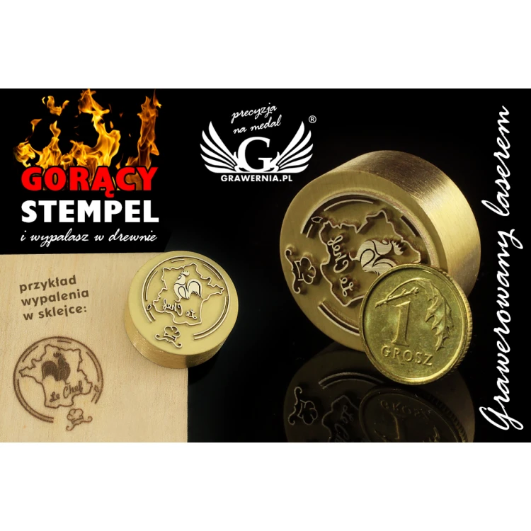 HOT STAMP for hot and cold logo branding - die dimensions: 22x20mm - LASER