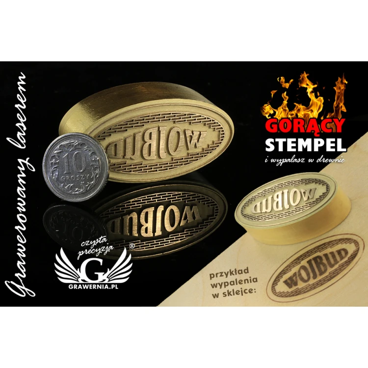 HOT STAMP for hot and cold logo branding - die dimensions: 40x19.55mm - LASER