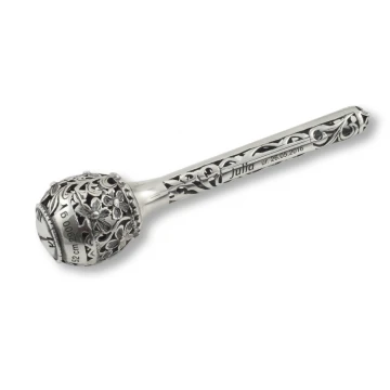 RATTLE SCEPTER - SILVER - Holy Baptism Souvenir - pattern SRB019