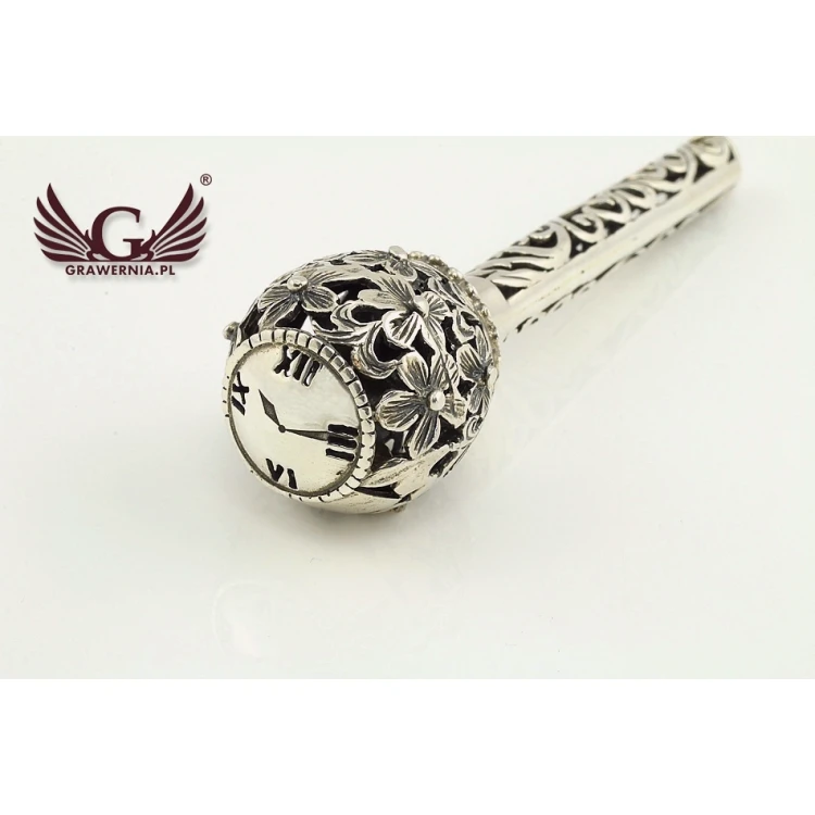 RATTLE SCEPTER - SILVER - Holy Baptism Souvenir - pattern SRB019