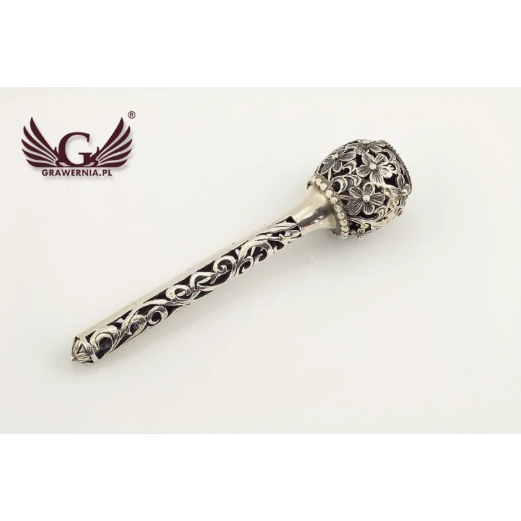 RATTLE SCEPTER - SILVER - Holy Baptism Souvenir - pattern SRB019