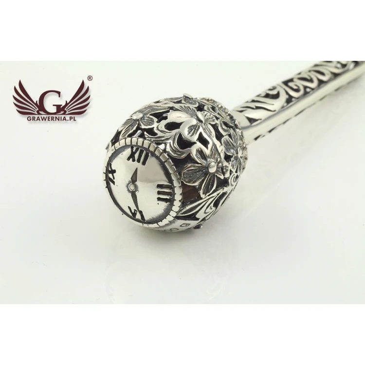 RATTLE SCEPTER - SILVER - Holy Baptism Souvenir - pattern SRB019