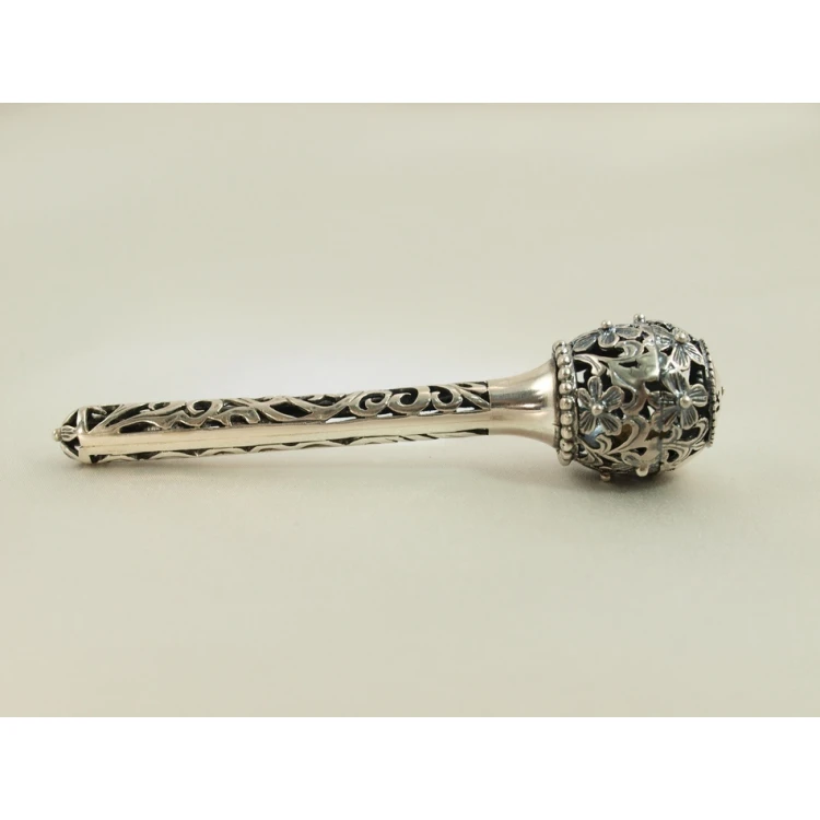 RATTLE SCEPTER - SILVER - Holy Baptism Souvenir - pattern SRB019