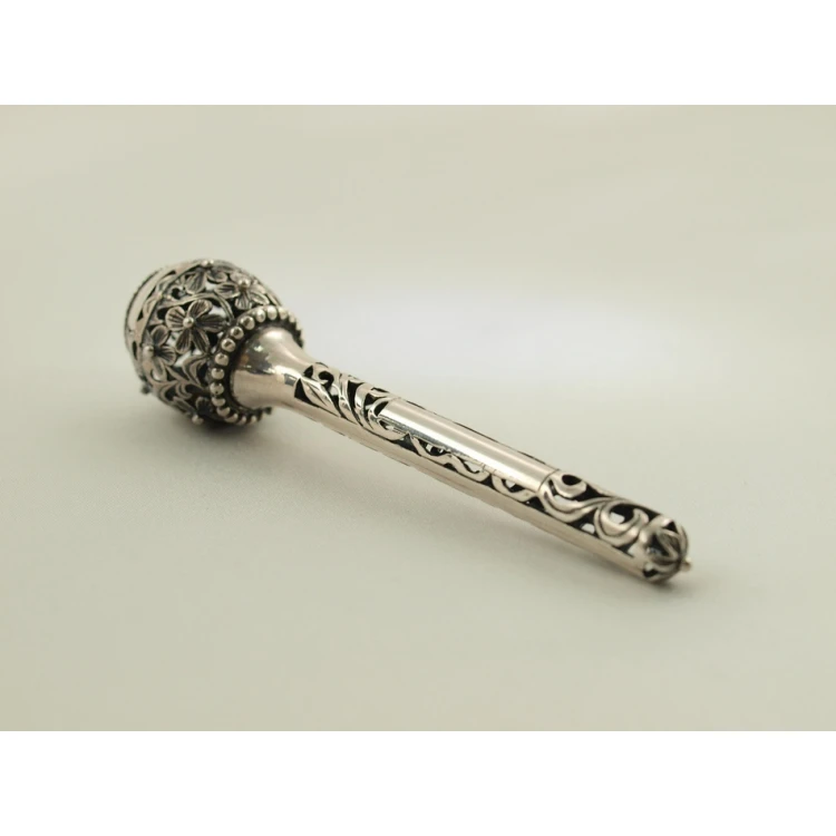 RATTLE SCEPTER - SILVER - Holy Baptism Souvenir - pattern SRB019
