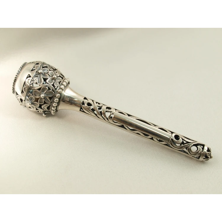 RATTLE SCEPTER - SILVER - Holy Baptism Souvenir - pattern SRB019