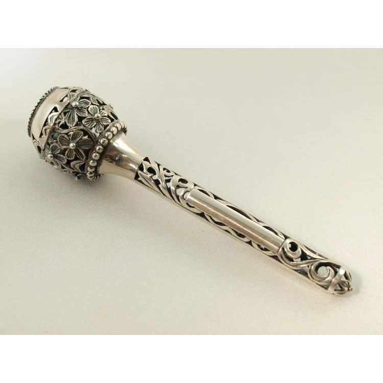 RATTLE SCEPTER - SILVER - Holy Baptism Souvenir - pattern SRB019
