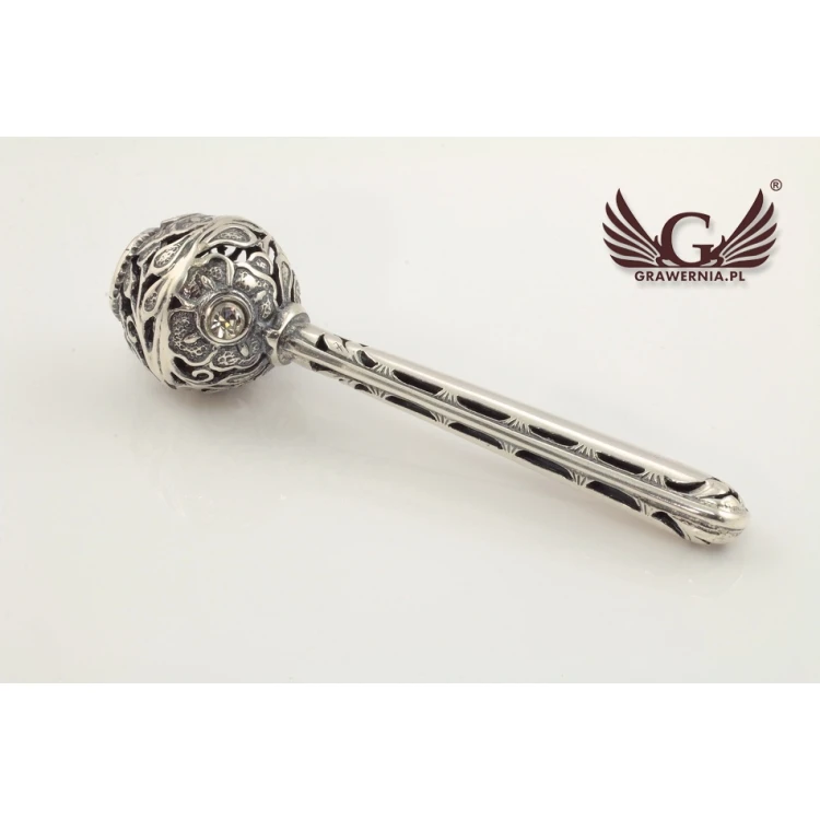 RATTLE - SILVER - Holy Baptism Souvenir - SRB012 design