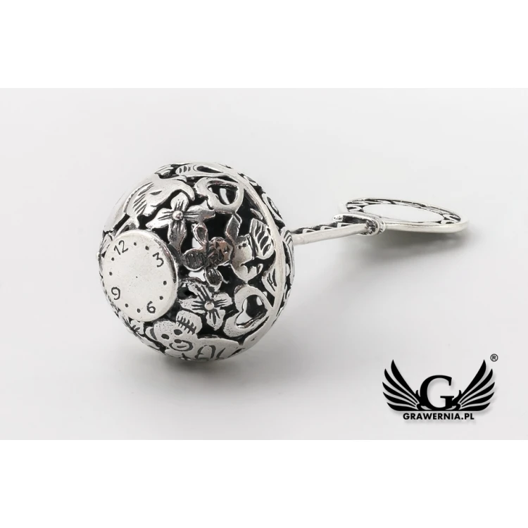 RATTLE - SILVER - Holy Baptism Souvenir - pattern SRB013