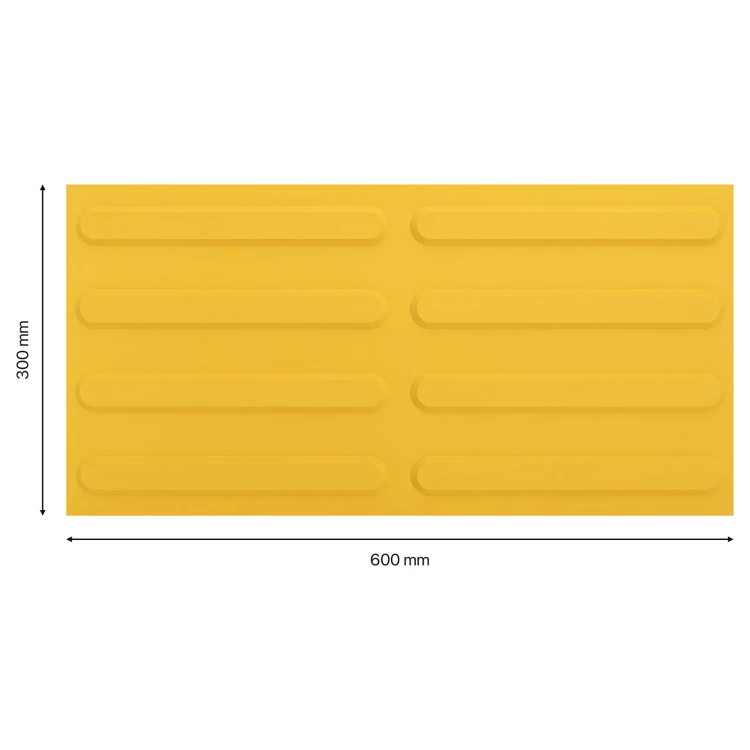 Rubber Braille board with tabs for the blind - yellow - size 600x300 mm - PB001