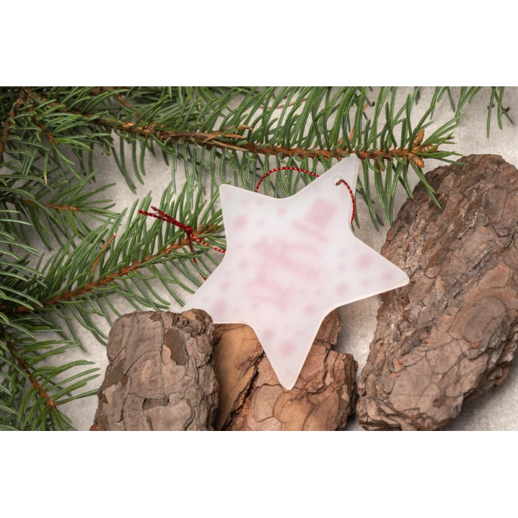 Plexi Frost Christmas Tree Stars - size 80x76mm - any print - BDR036