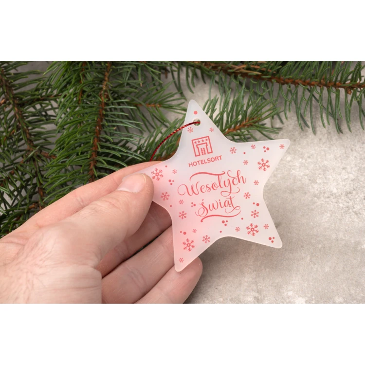 Plexi Frost Christmas Tree Stars - size 80x76mm - any print - BDR036