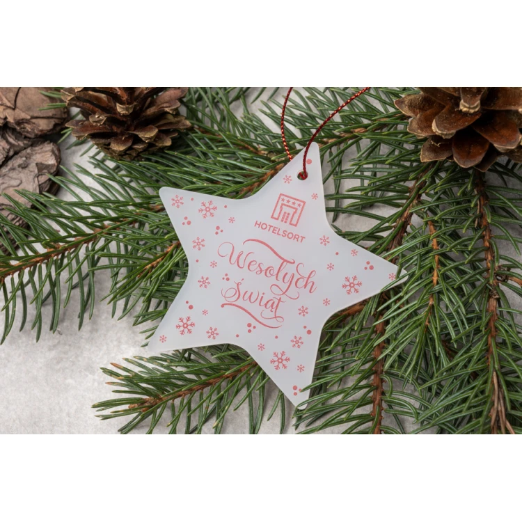 Plexi Frost Christmas Tree Stars - size 80x76mm - any print - BDR036