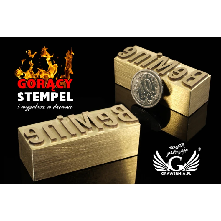 HOTSTAMP - Die / Stamp for hot and cold logo embossing - die dimensions: 42x15.6mm