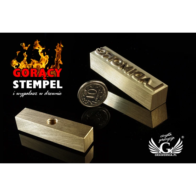 HOTSTAMP - Die / Stamp for hot and cold logo embossing - die dimensions: 52x12mm