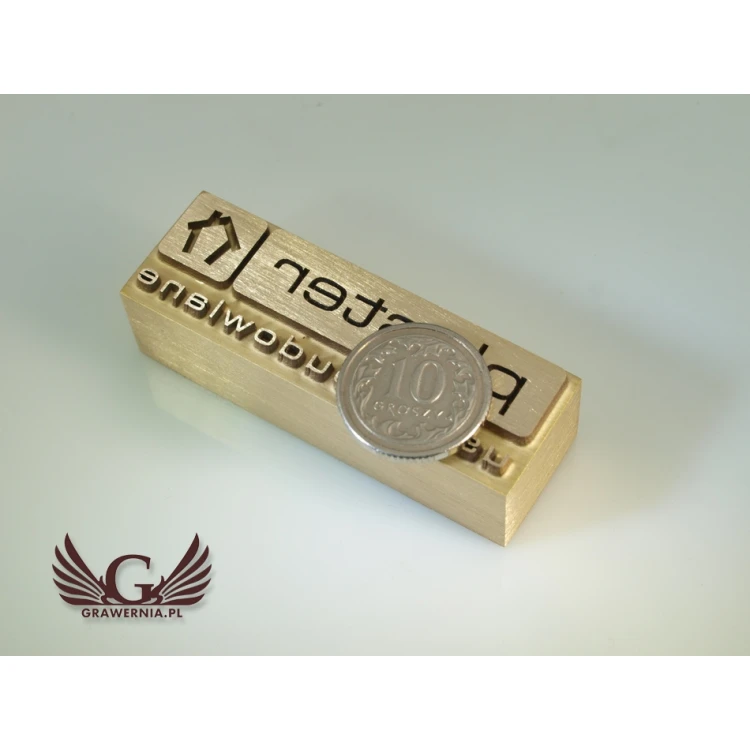 HOTSTAMP - Die/Stamp for hot embossing logo in wood - dimensions: 50x16.5mm