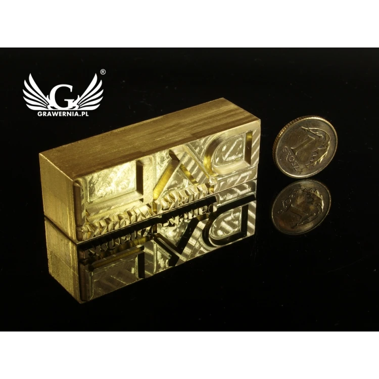 HOTSTAMP - Die/Stamp for hot and cold logo embossing - die dimensions: 47x15mm - CNC