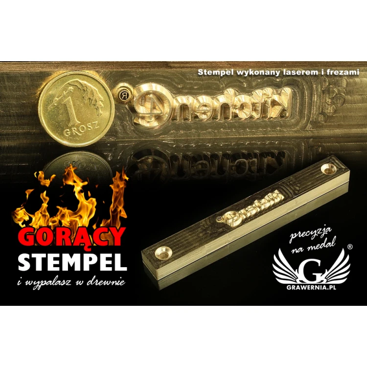 HOTSTAMP - Die / Stamp for hot and cold logo embossing - die dimensions: 120x15mm - CNC and LASER