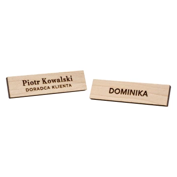 Wooden badge - premium maple wood - dimensions: 57x15mm - ID144