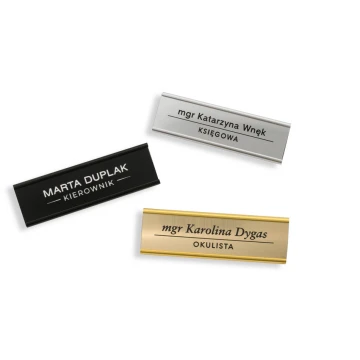 Aluminium ID Badge with Replaceable Engraved Plate - 70x20mm - ID061