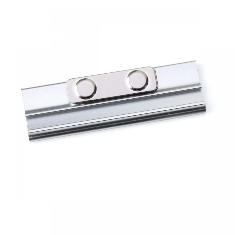 Aluminium ID Badge with Replaceable Engraved Plate - 70x20mm - ID061