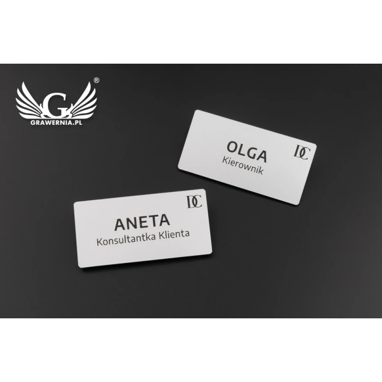 ID Badge - Big Silver Matte Color - 70x35mm - ID065