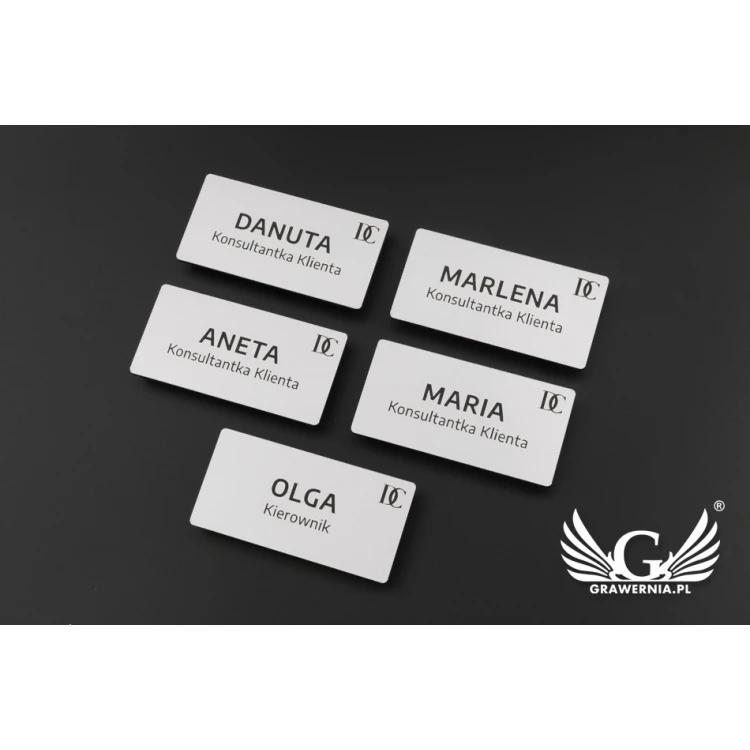 ID Badge - Big Silver Matte Color - 70x35mm - ID065