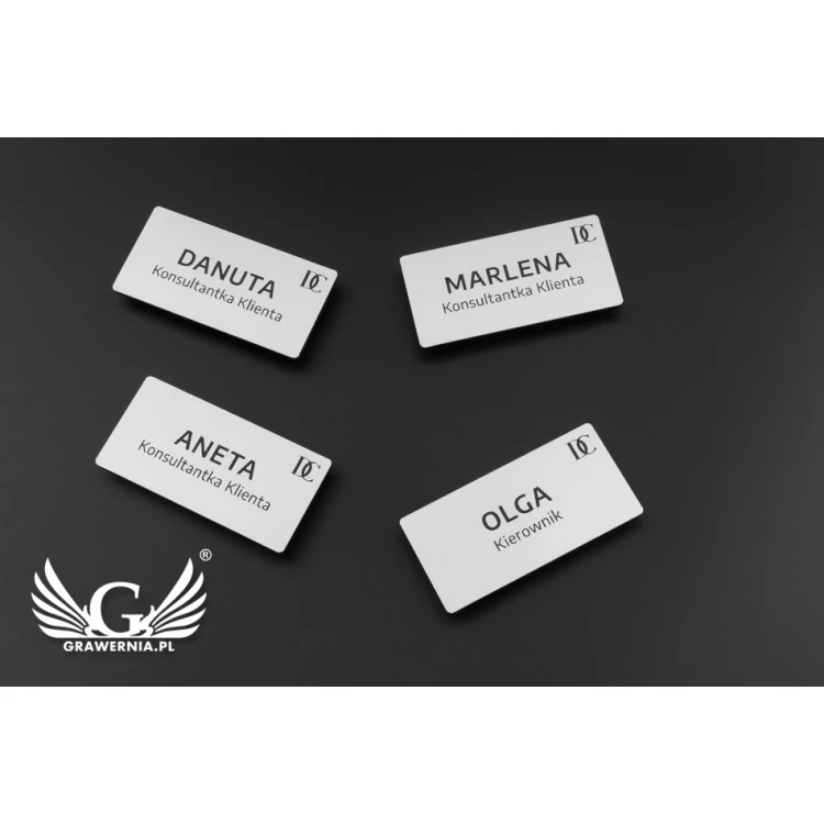 ID Badge - Big Silver Matte Color - 70x35mm - ID065