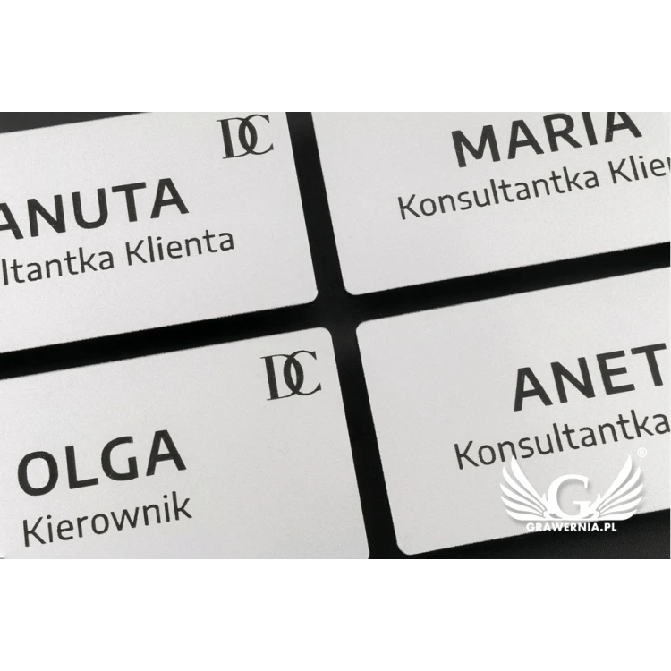 ID Badge - Big Silver Matte Color - 70x35mm - ID065