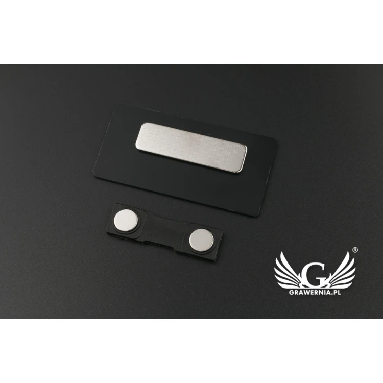 ID Badge - Big Silver Matte Color - 70x35mm - ID065