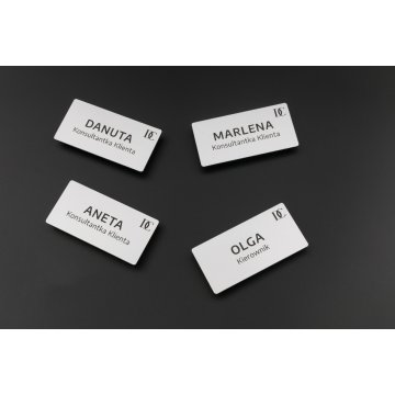 ID Badge - Big Silver Matte Color - 70x35mm - ID065