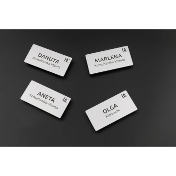 ID Badge - Big Silver Matte Color - 70x35mm - ID065