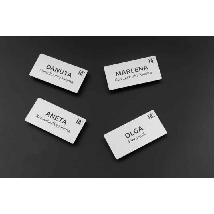 ID Badge - Big Silver Matte Color - 70x35mm - ID065