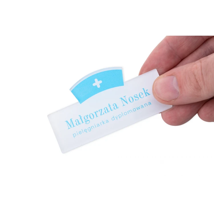 UV Print Nurse ID Badge - Transparent Plexi - Size 70x38mm - ID131