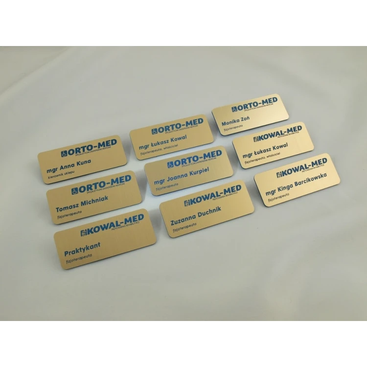 Employee ID Badge - Gold with Blue Engraving - ID015