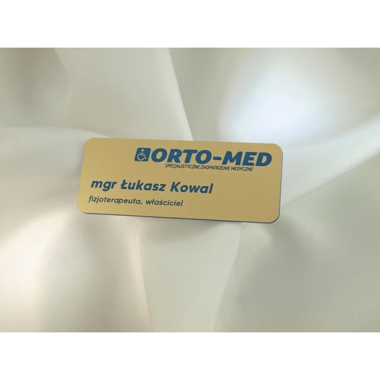 Employee ID Badge - Gold with Blue Engraving - ID015