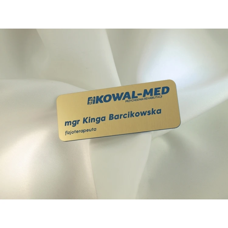 Employee ID Badge - Gold with Blue Engraving - ID015