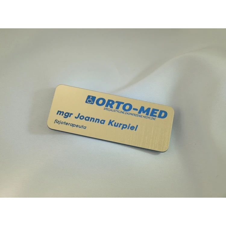 Employee ID Badge - Gold with Blue Engraving - ID015
