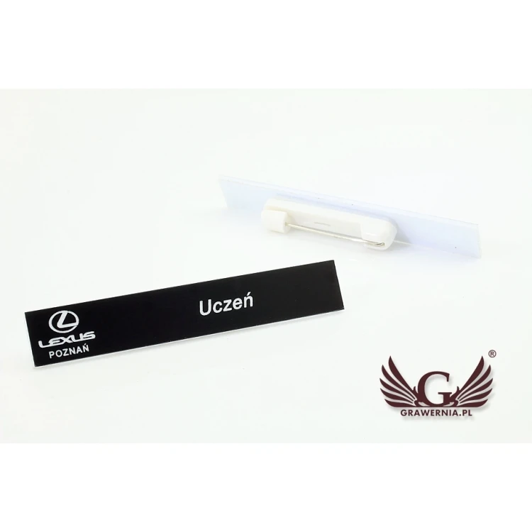 Employee ID Badge - Black with White Engraving - 72x12mm - ID031