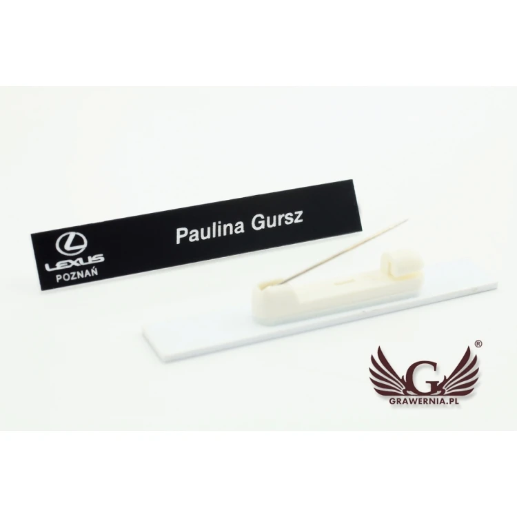 Employee ID Badge - Black with White Engraving - 72x12mm - ID031