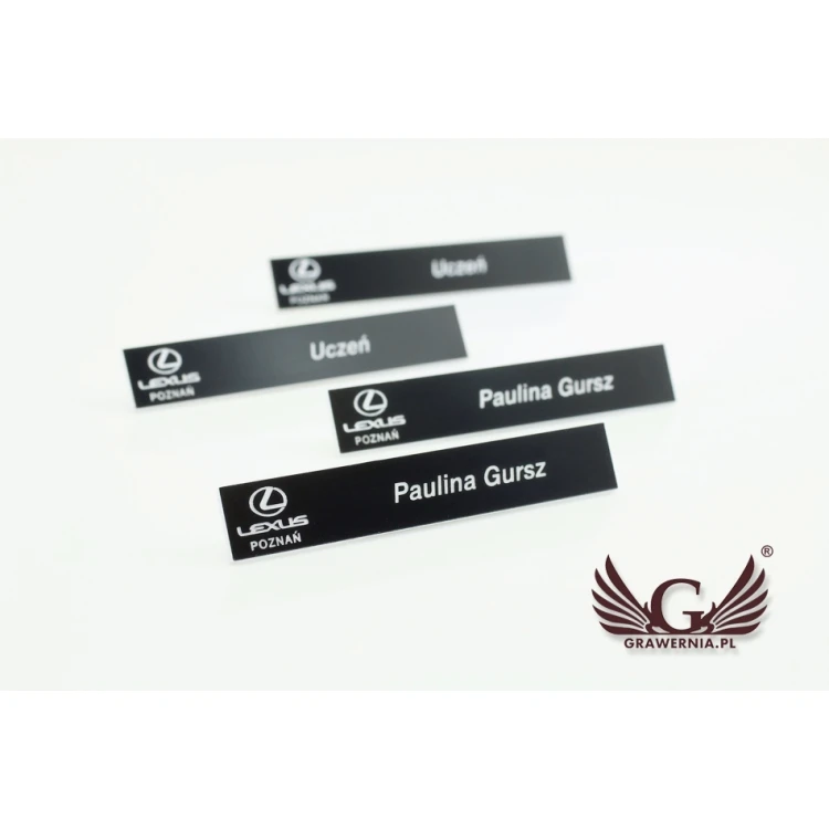 Employee ID Badge - Black with White Engraving - 72x12mm - ID031