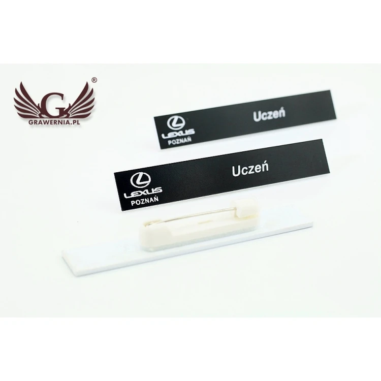 Employee ID Badge - Black with White Engraving - 72x12mm - ID031
