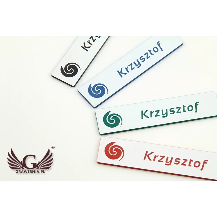 ID Tag - Slim White with Engraving - 70x15mm - ID048